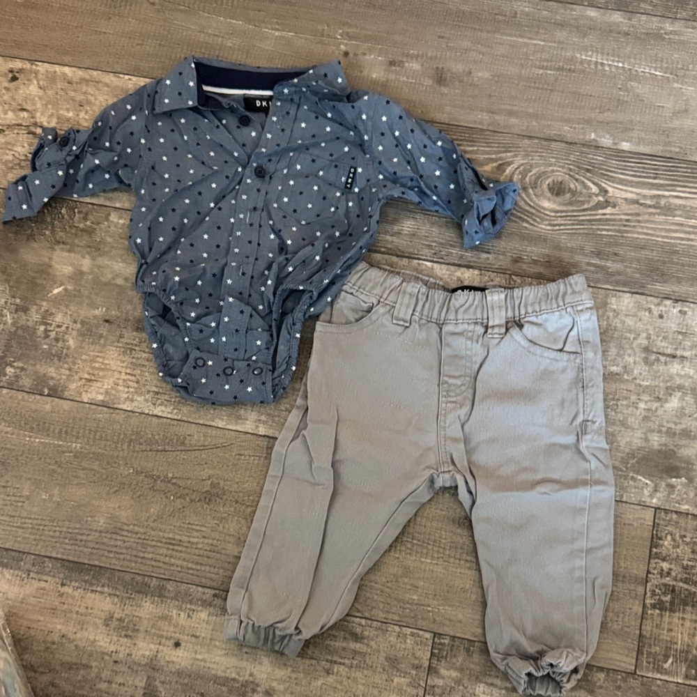 DKNY Baby Set with Blue and Gray